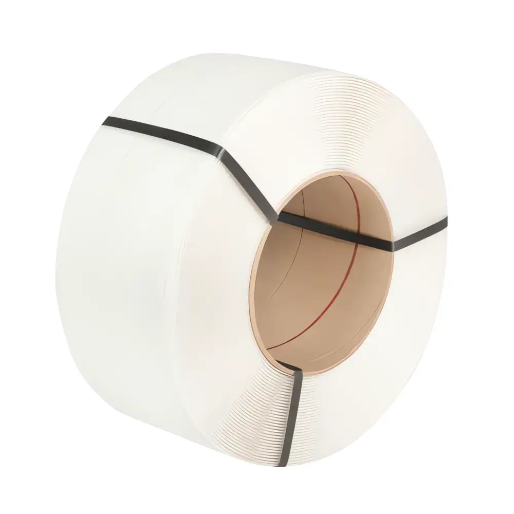 12mm x 3000m white machine strapping. 130kg break strain. 2 roll pack.