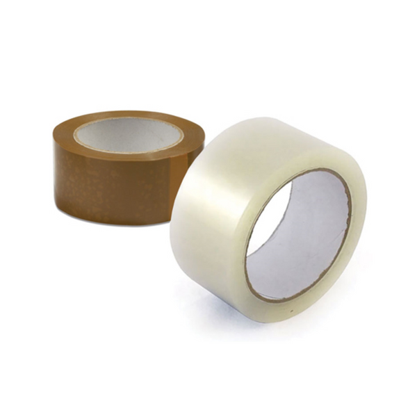 Low Noise Acrylic Clear And Brown 48mm x 66m Packaging Tape x 36 Packaging Tape Manu Tape   
