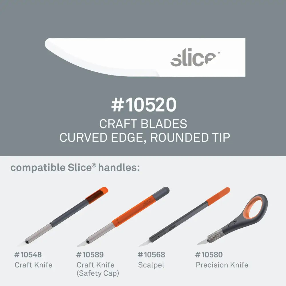 Slice ceramic curved edge rounded tip knife blades MPN 10520 compatability