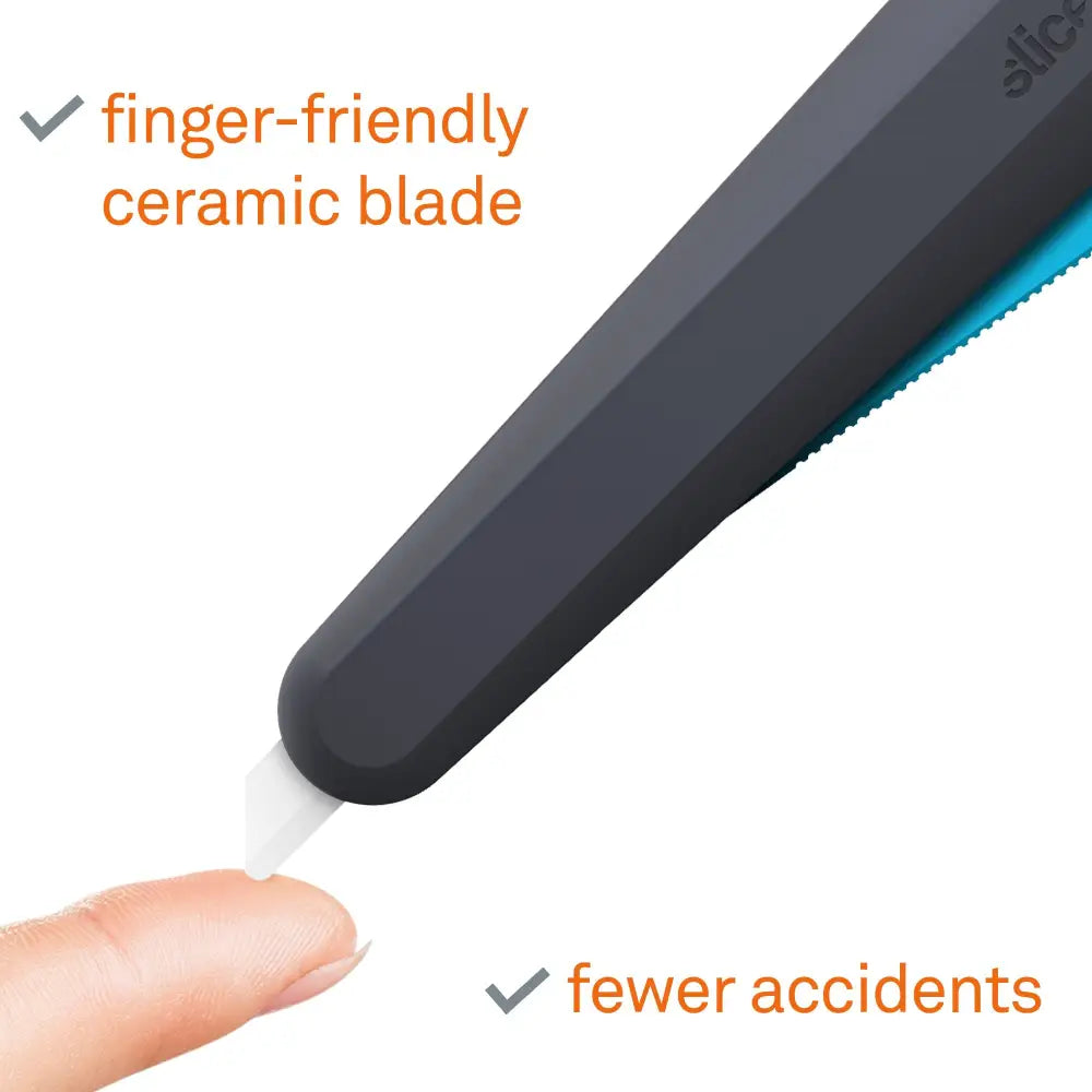Slice smart-retracting squeeze-trigger utility knife finger