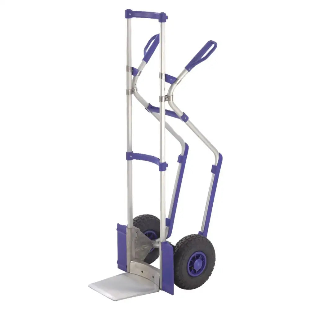 Aluminium sack truck with blue guards