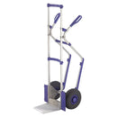 Aluminium sack truck with blue guards