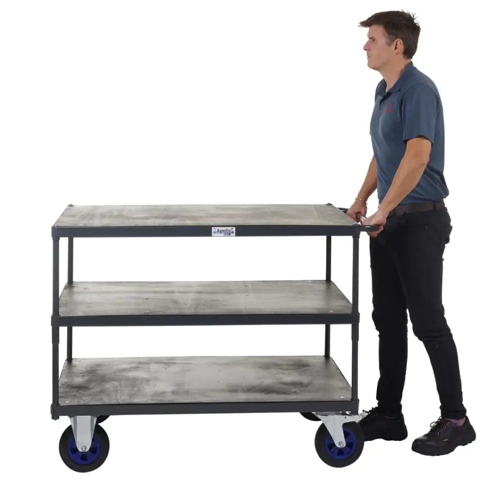 Apollo uk table top shelf trucks - timber shelves