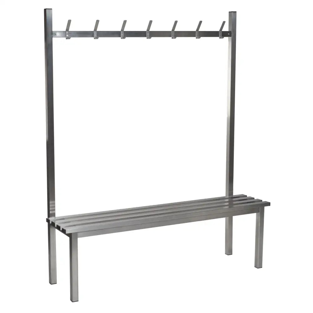 Aqua duo benches - stainless steel slats & hooks