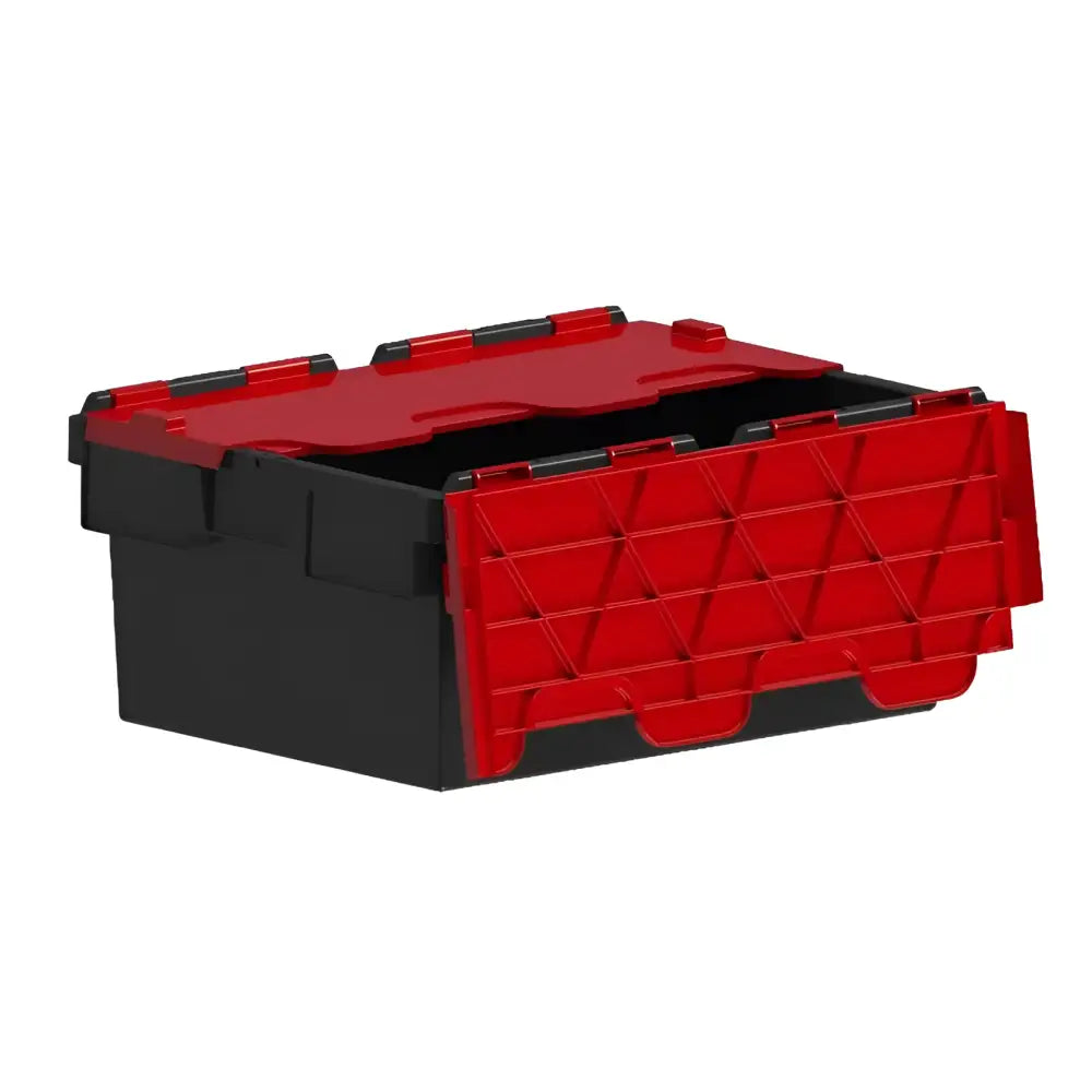 Attached lid containers with coloured lids