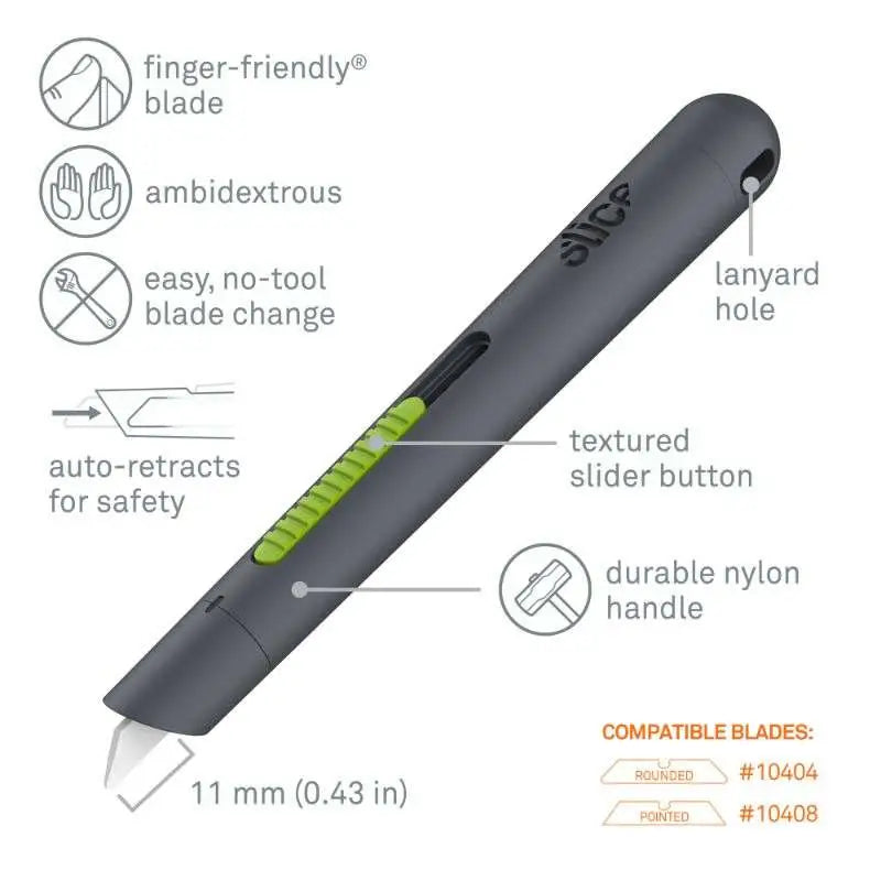 Auto retractable pen cutter by slice