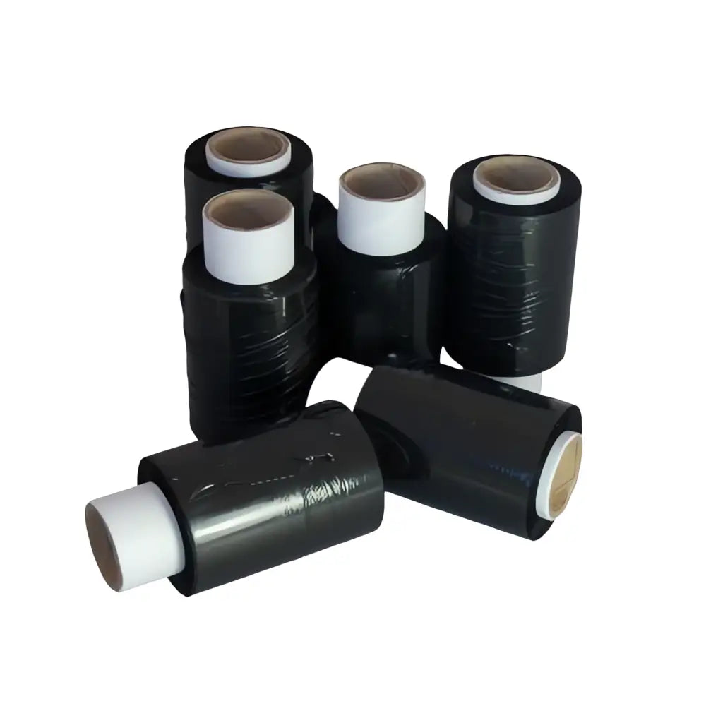 Black mini handy stretch cling film 36 x 17mu 100mm 150m pacplus