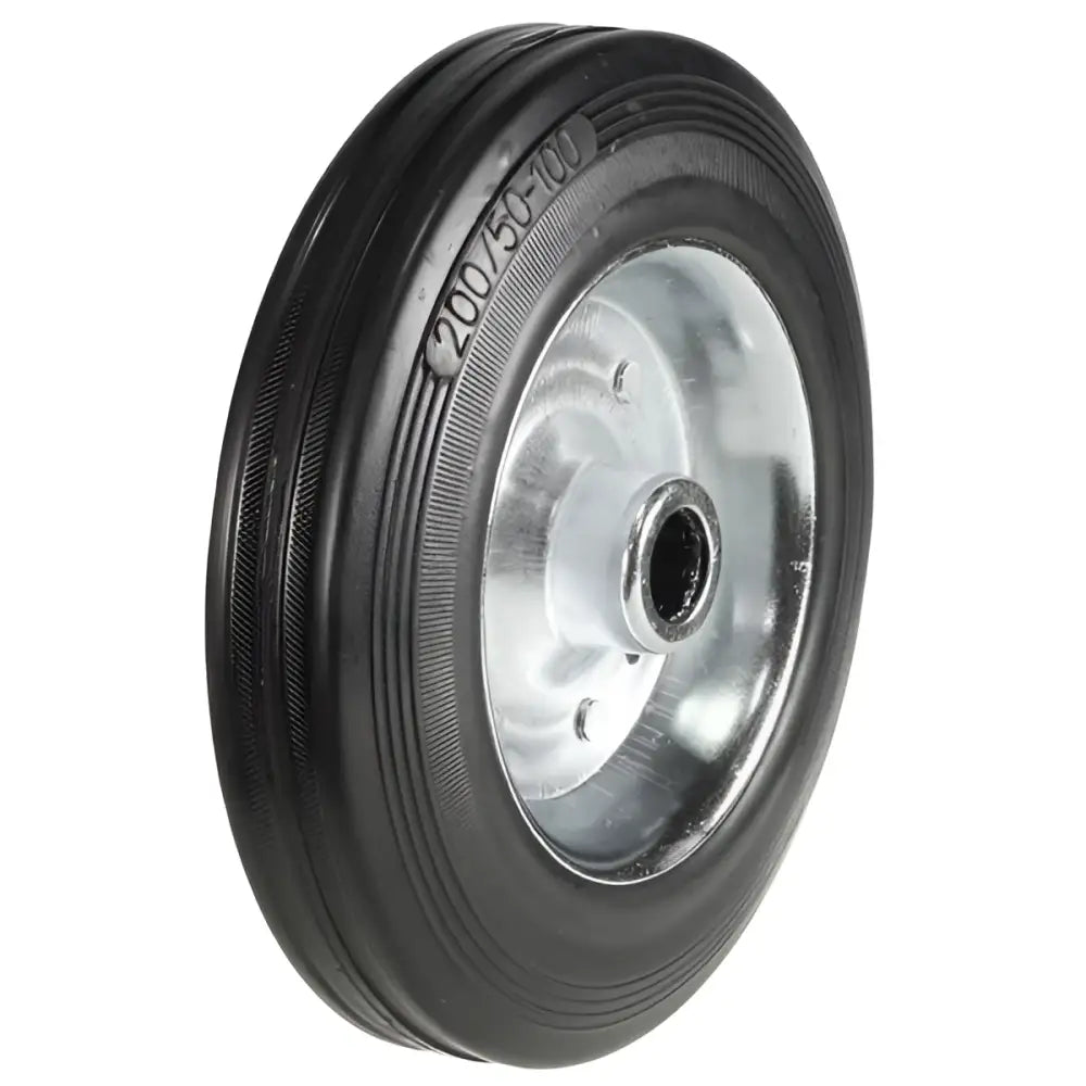 Black wire rubber tyred wheels with metal centres
