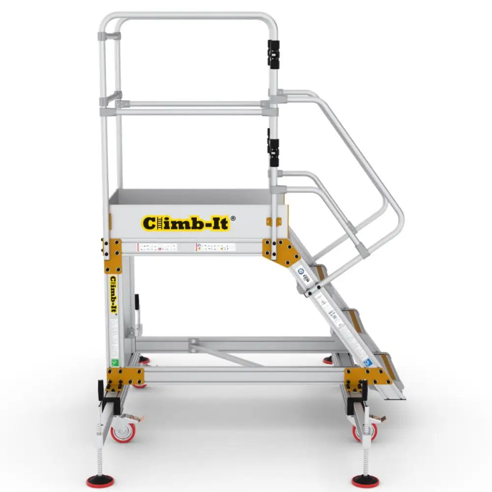 Climb-it extra large platform safety steps with adjustable stabilisers