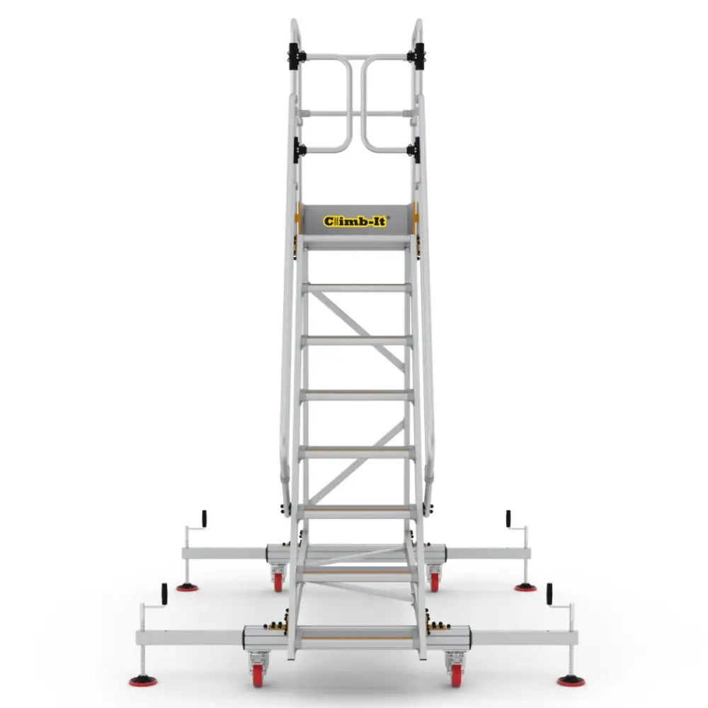Climb-it extra large platform safety steps with adjustable stabilisers