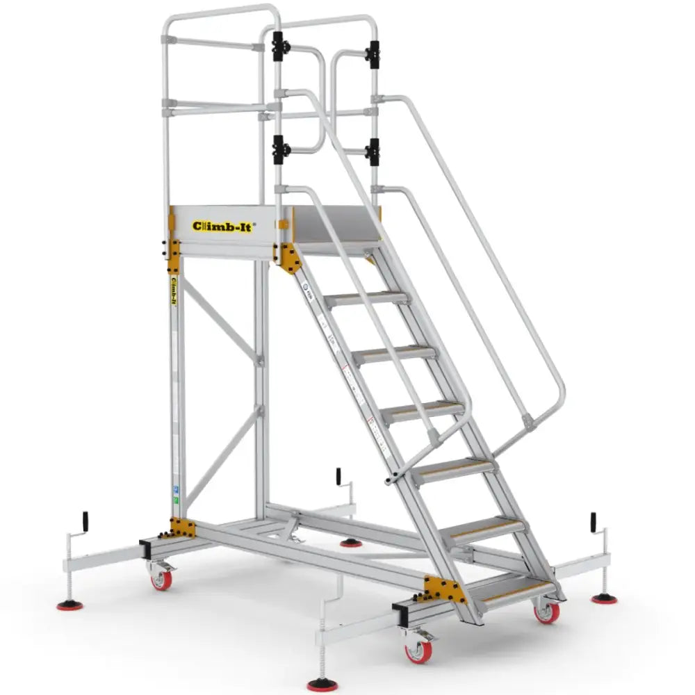 Climb-it extra large platform safety steps with adjustable stabilisers