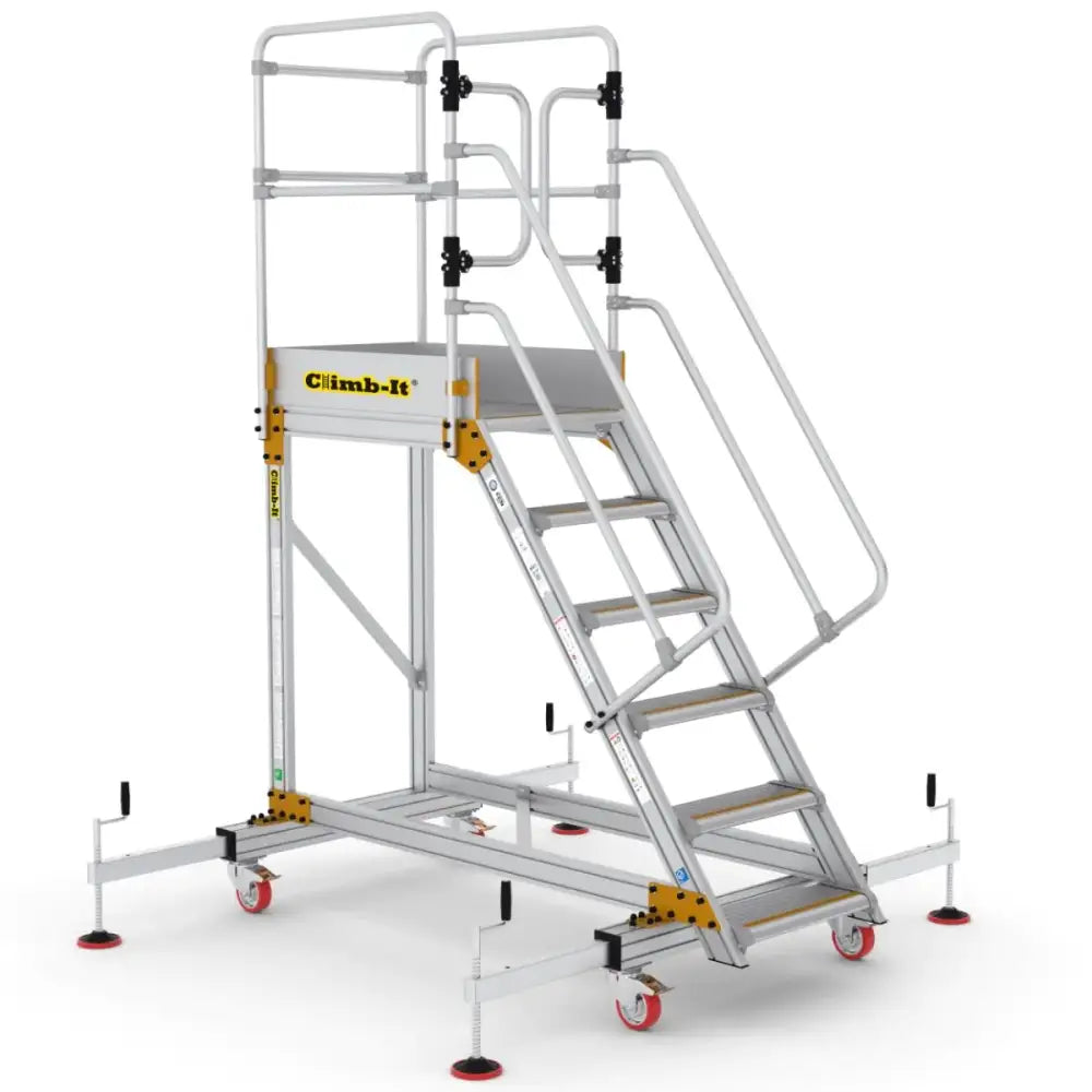Climb-it extra large platform safety steps with adjustable stabilisers