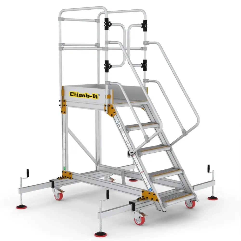 Climb-it extra large platform safety steps with adjustable stabilisers