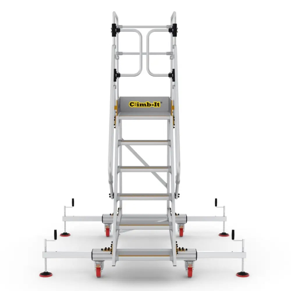 Climb-it extra large platform safety steps with adjustable stabilisers