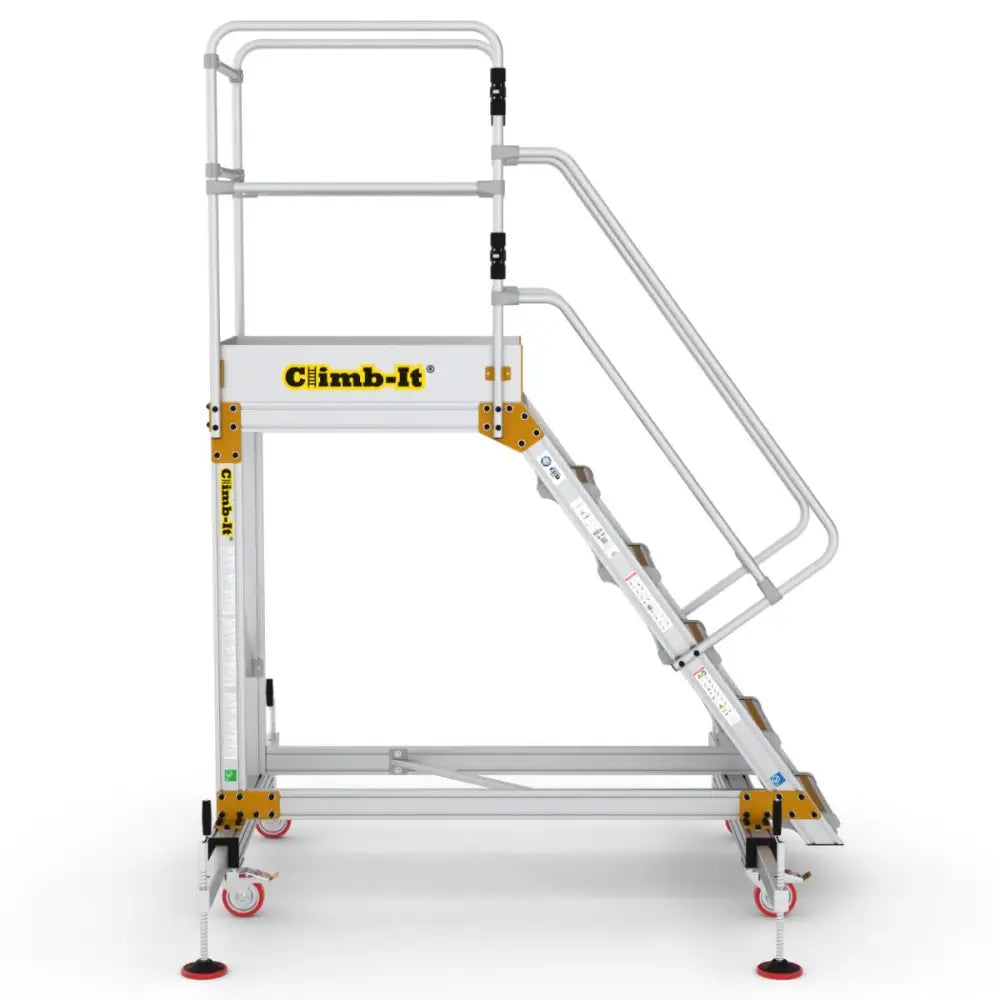 Climb-it extra large platform safety steps with adjustable stabilisers