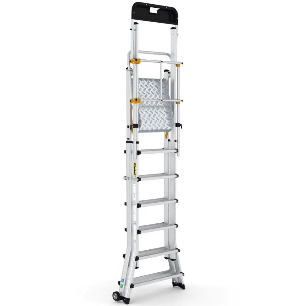 Climb-it folding telescopic large platform steps