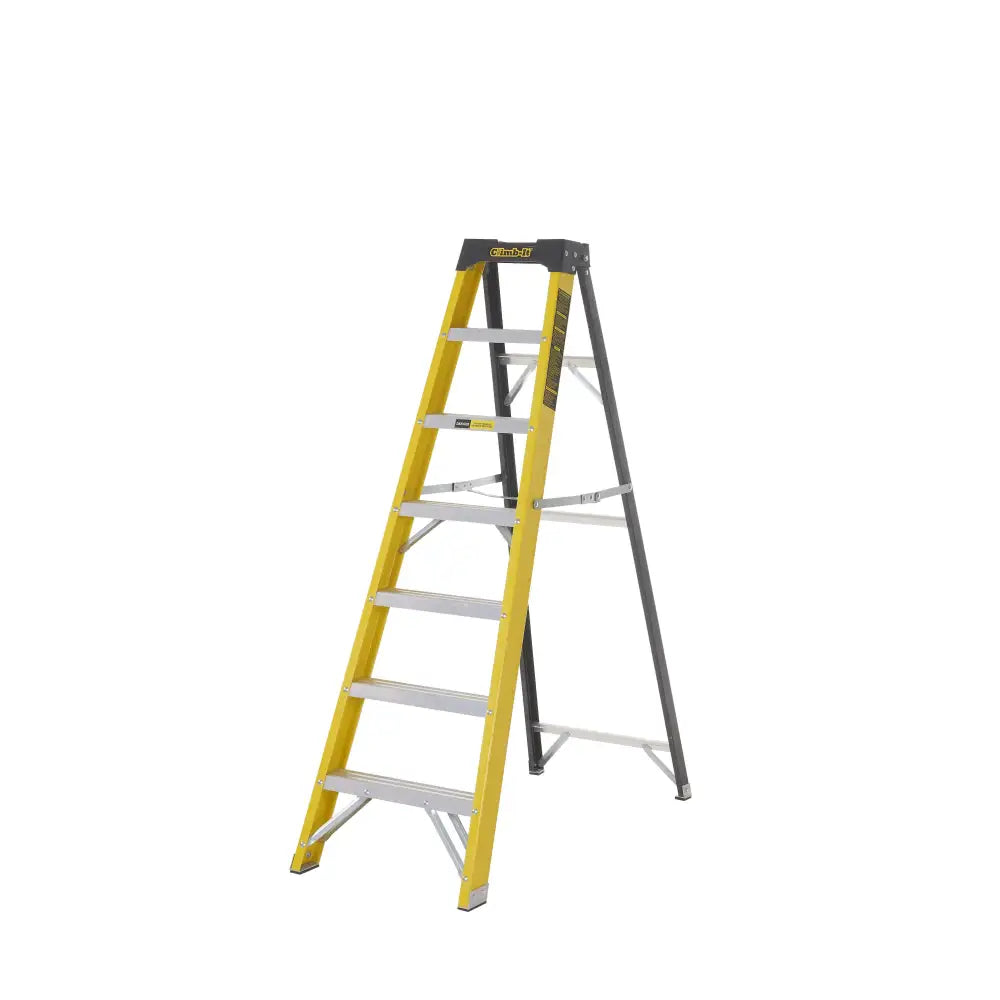 Climb-it glass fibre swingback stepladders