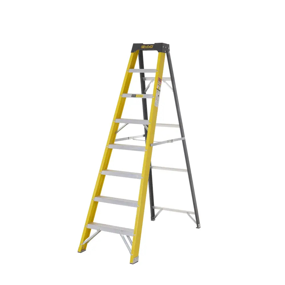 Climb-it glass fibre swingback stepladders