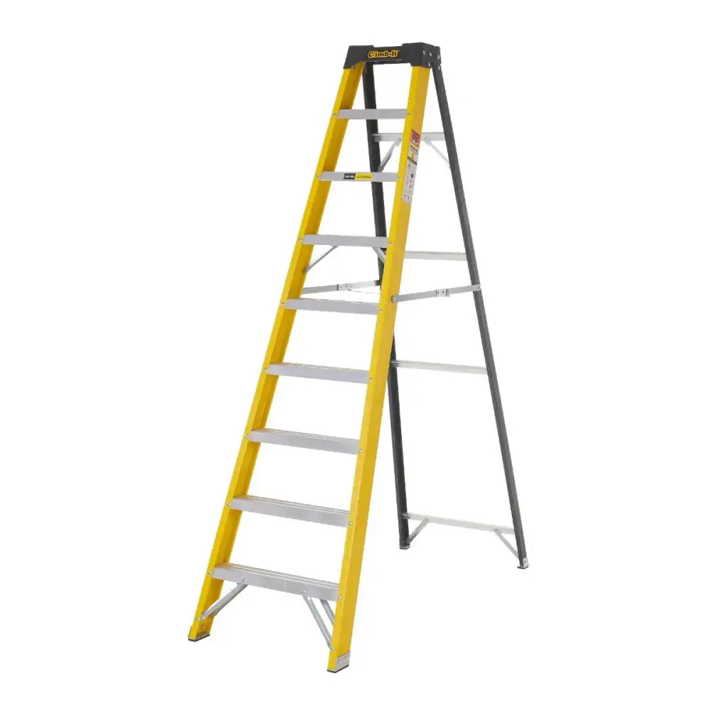 Climb-it glass fibre swingback stepladders