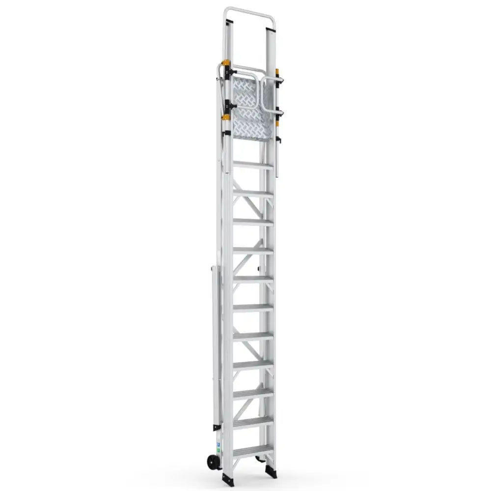 Climb-it large platform folding steps with safety gates