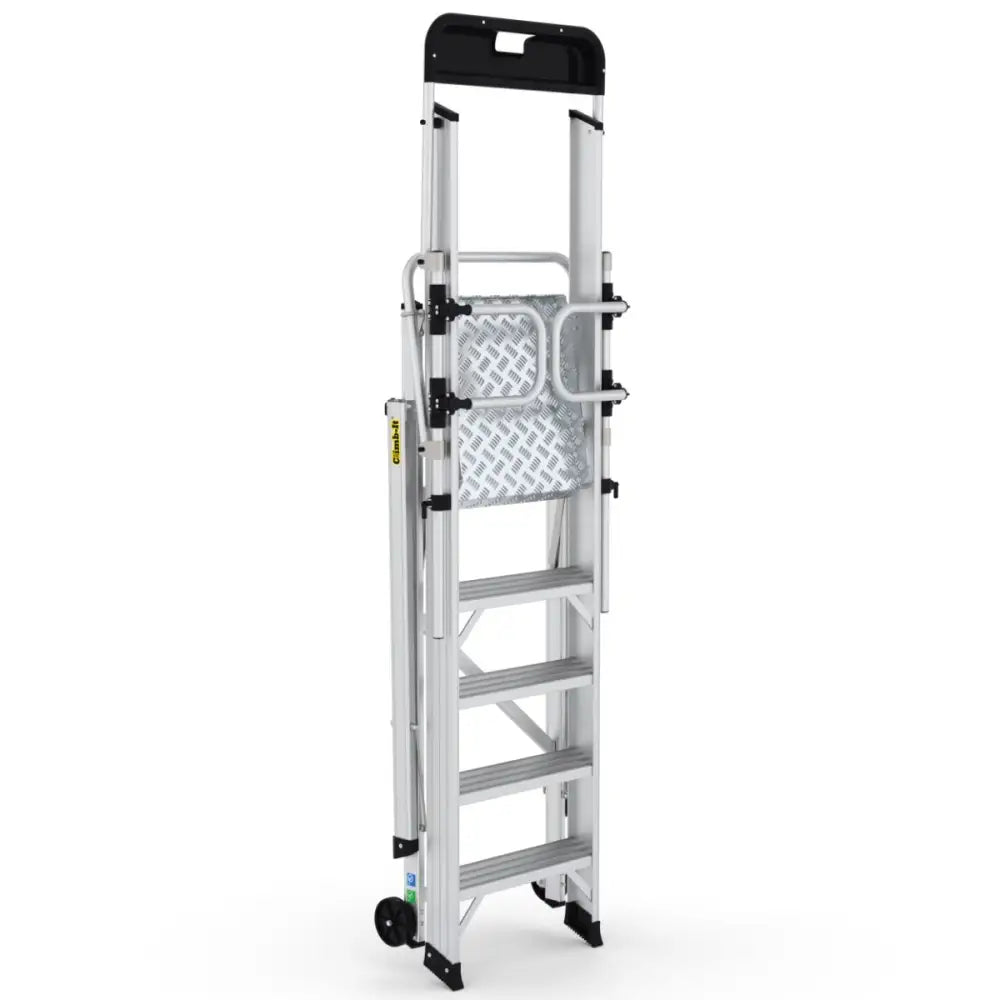 Climb-it large platform folding steps with safety gates