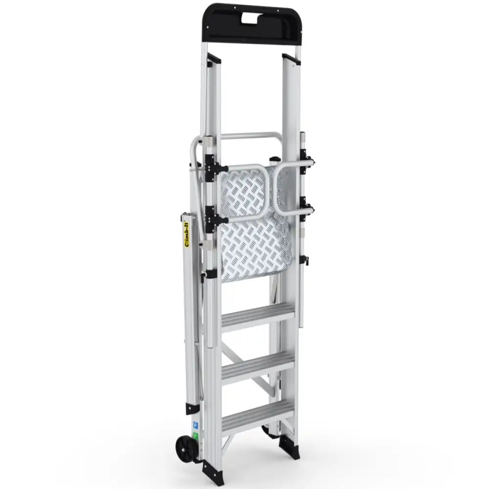 Climb-it large platform folding steps with safety gates