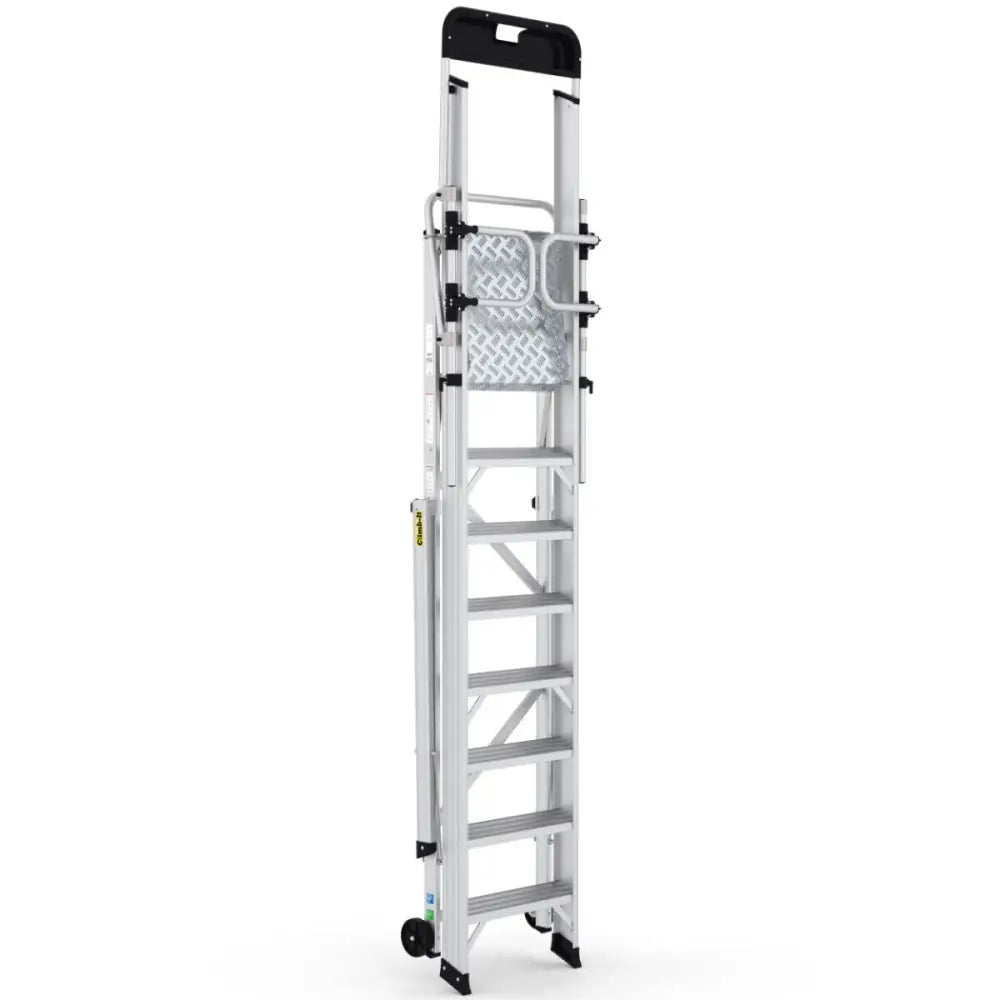 Climb-it large platform folding steps with safety gates