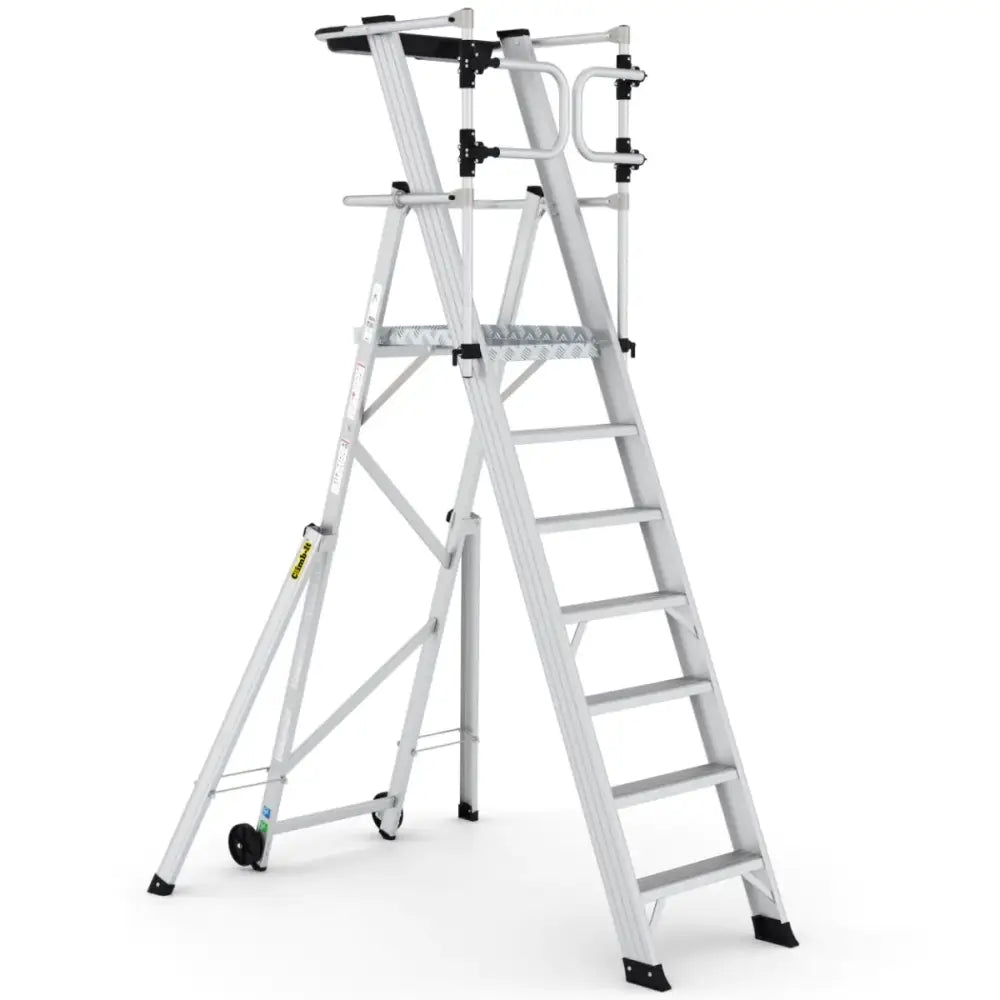 Climb-it large platform folding steps with safety gates