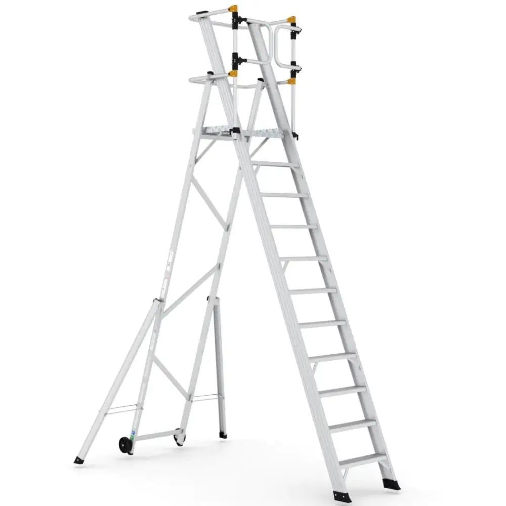 Climb-it large platform folding steps with safety gates