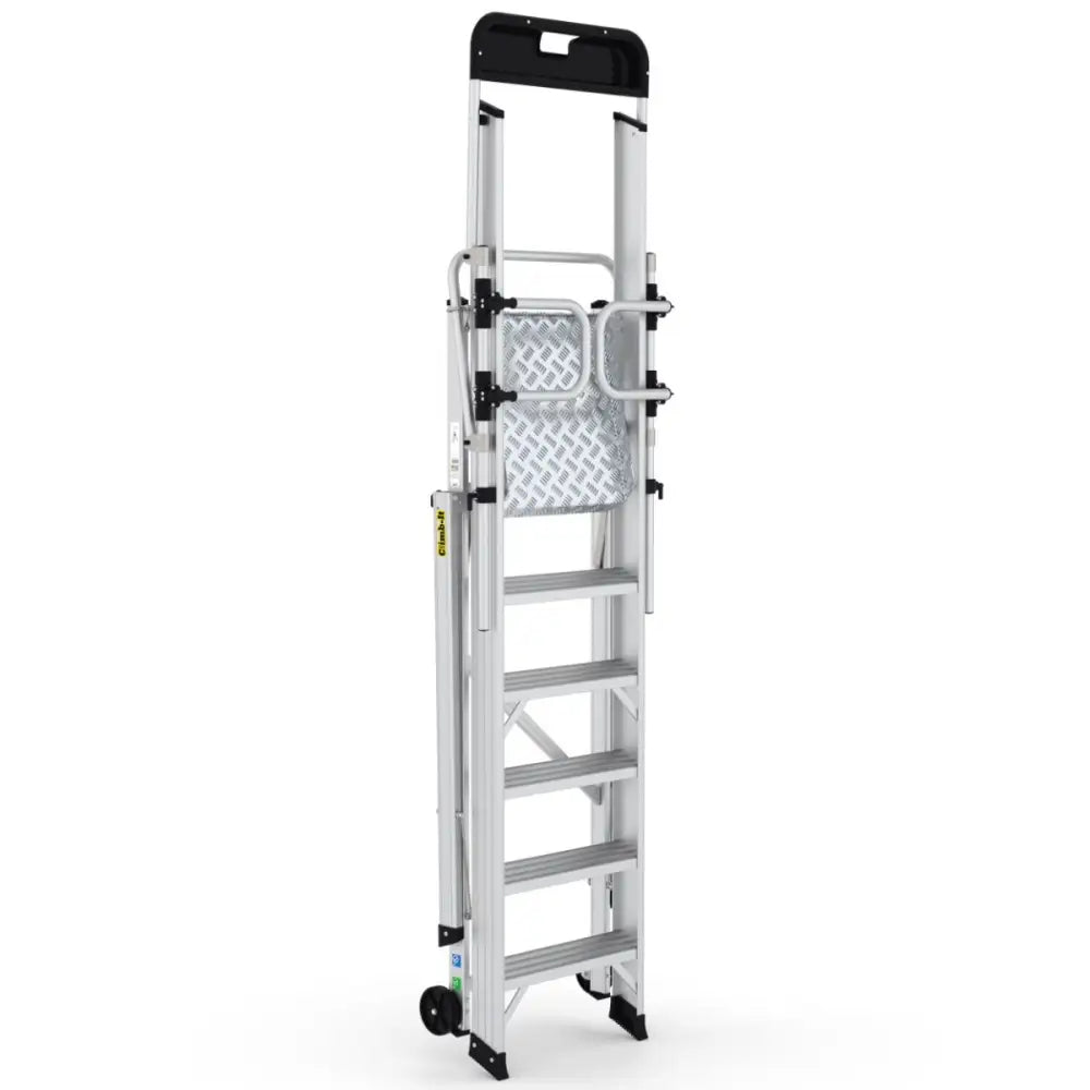 Climb-it large platform folding steps with safety gates