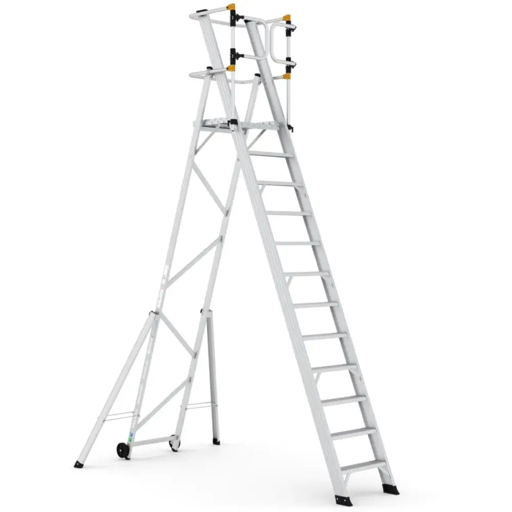 Climb-it large platform folding steps with safety gates