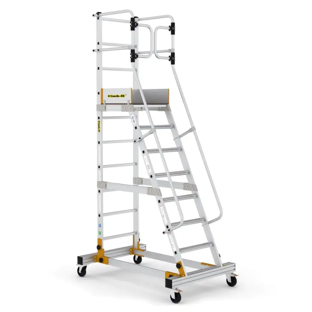 Climb-it mobile steps with safety gate