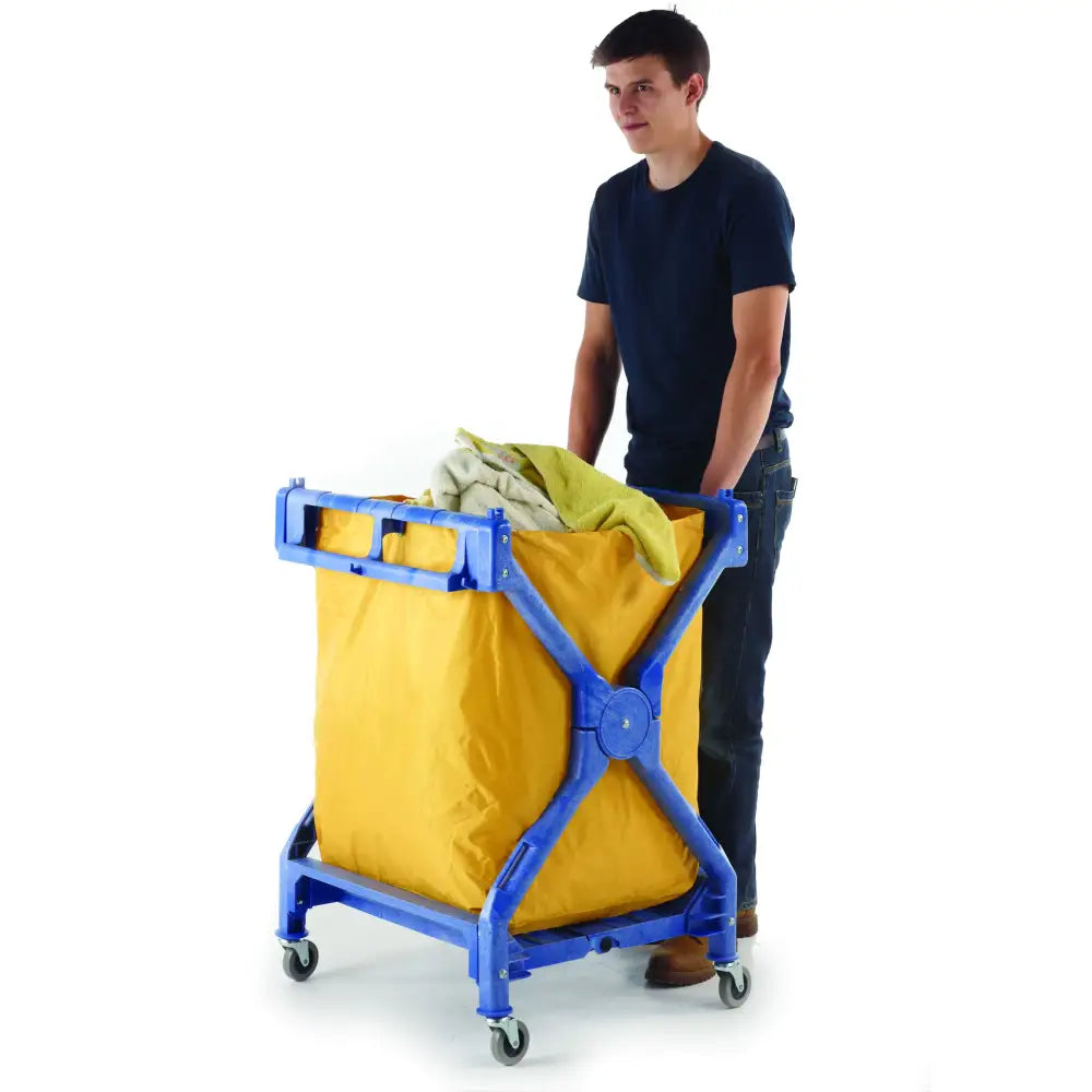 Folding laundry trolley