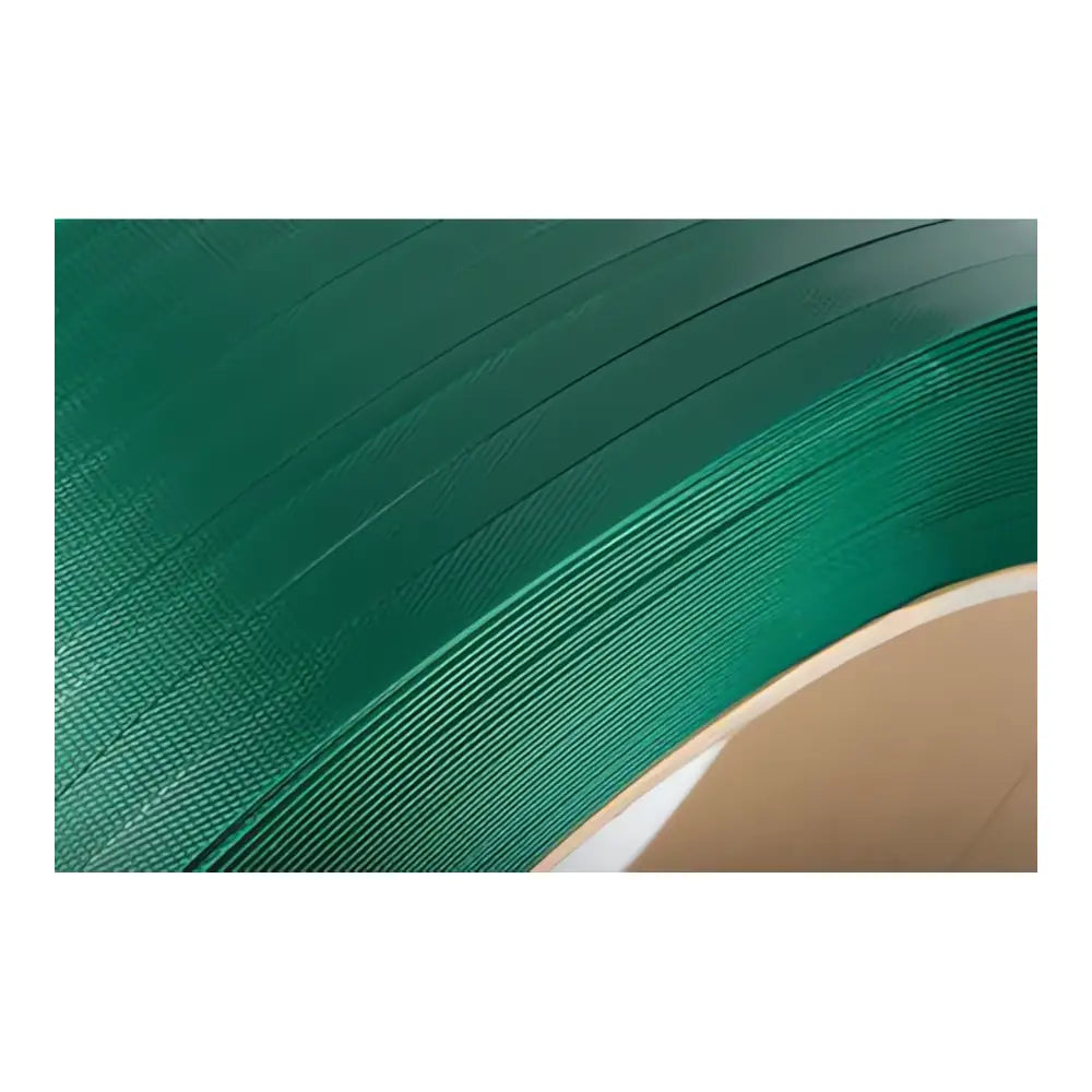 Green embossed pet strapping 15.5mm x 0.7mm 1750mtr. 440kg break strain