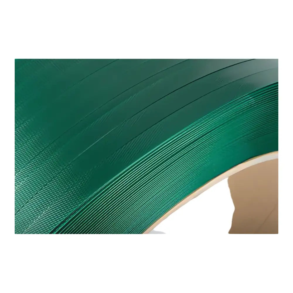 Green embossed pet strapping 15.5mm x 0.7mm 1750mtr. 440kg break strain