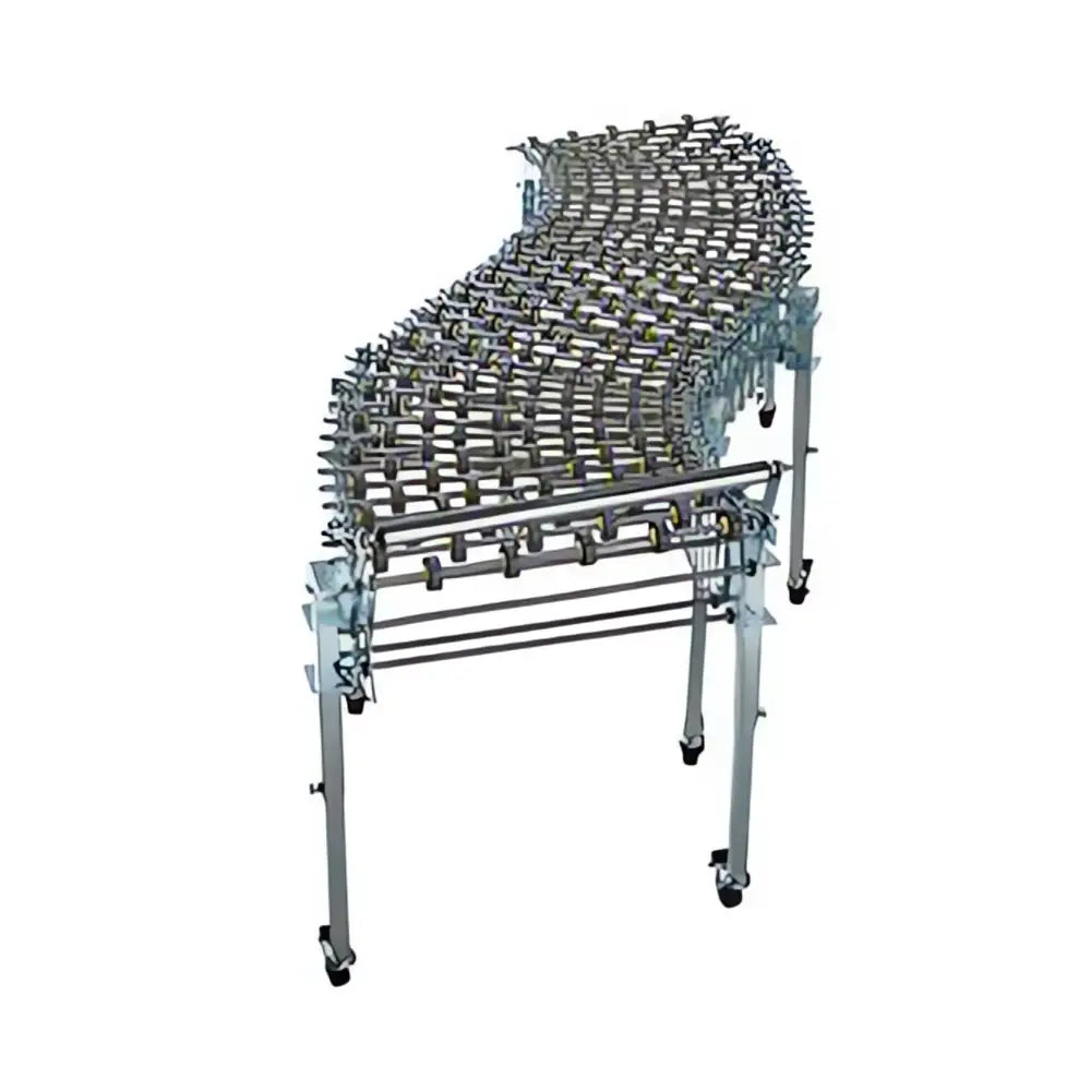 Heavy duty flexible skate wheel expanding conveyor 400mm x 4.5m ext.