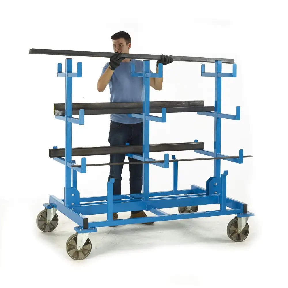 Heavy duty mobile bar storage rack