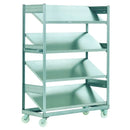 Inclined mobile shelving