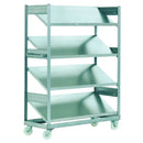 Inclined mobile shelving