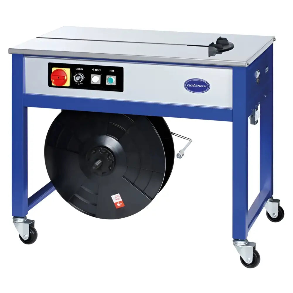 Optimax semi automatic open frame table strapping machine