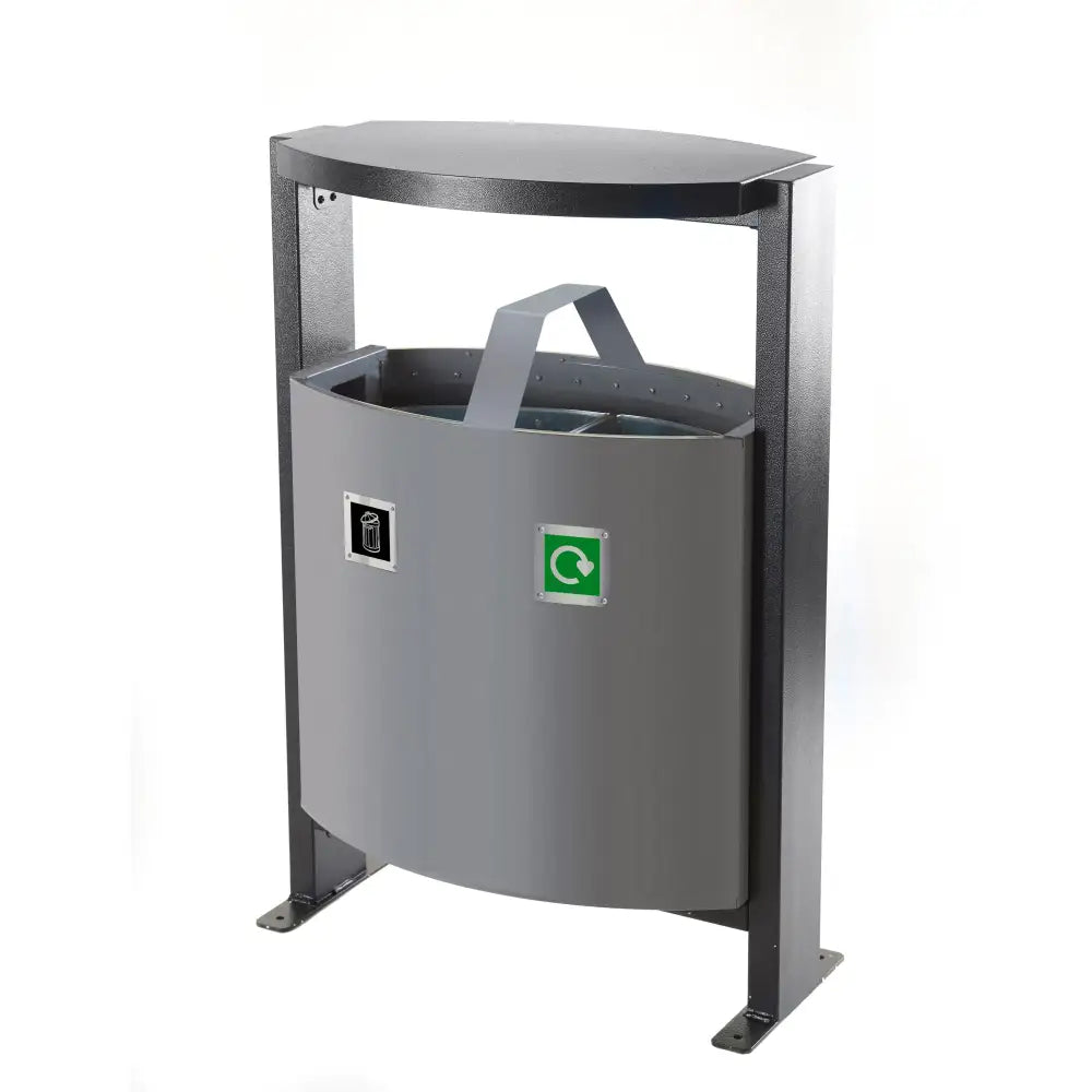 Outdoor 2 compartment bin