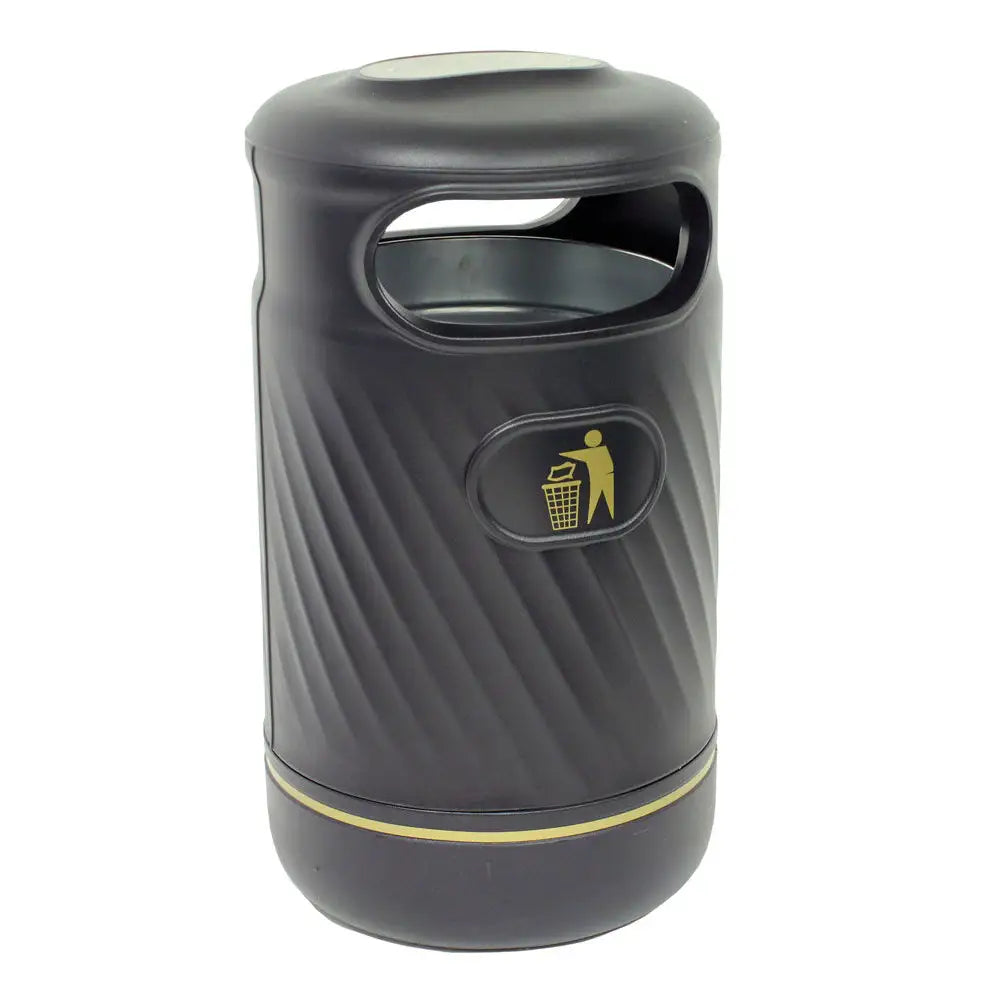 Outdoor hooded top litter bin