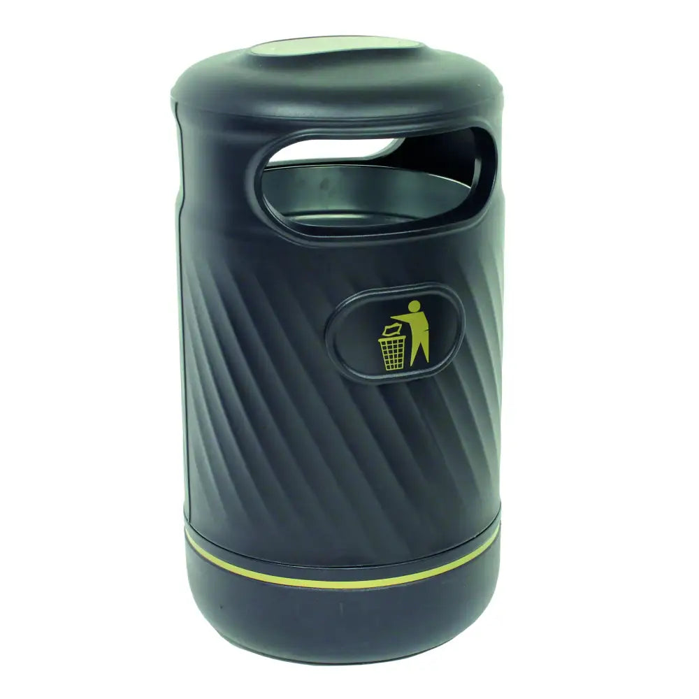 Outdoor hooded top litter bin