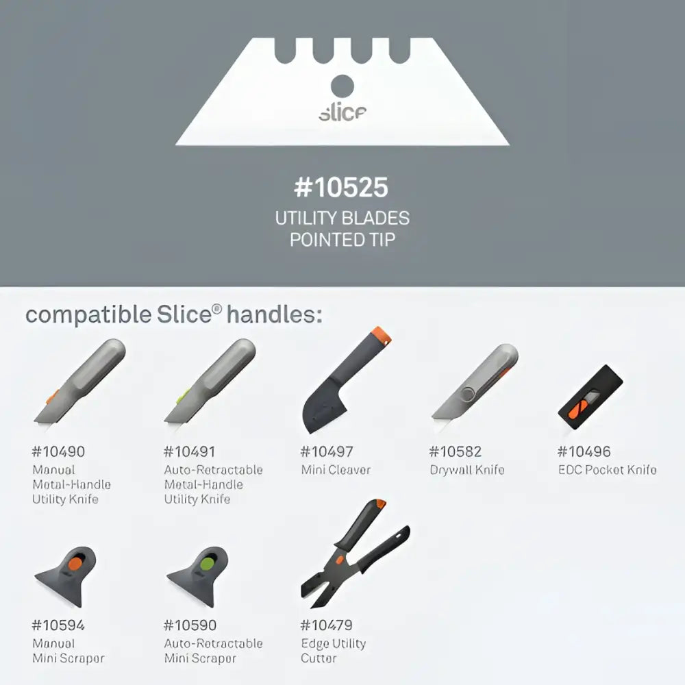 Pointed tip ceramic utility blades by slice