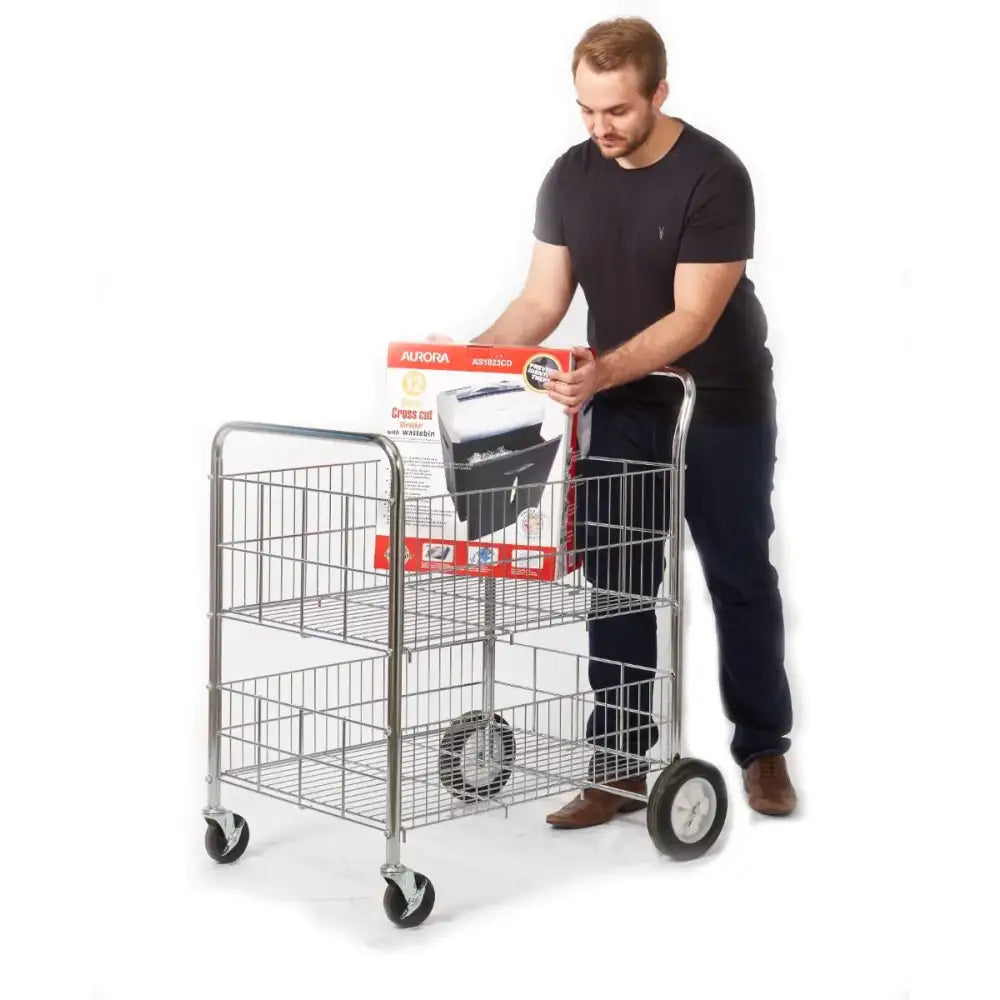 Premium chrome plated wire tray trolley