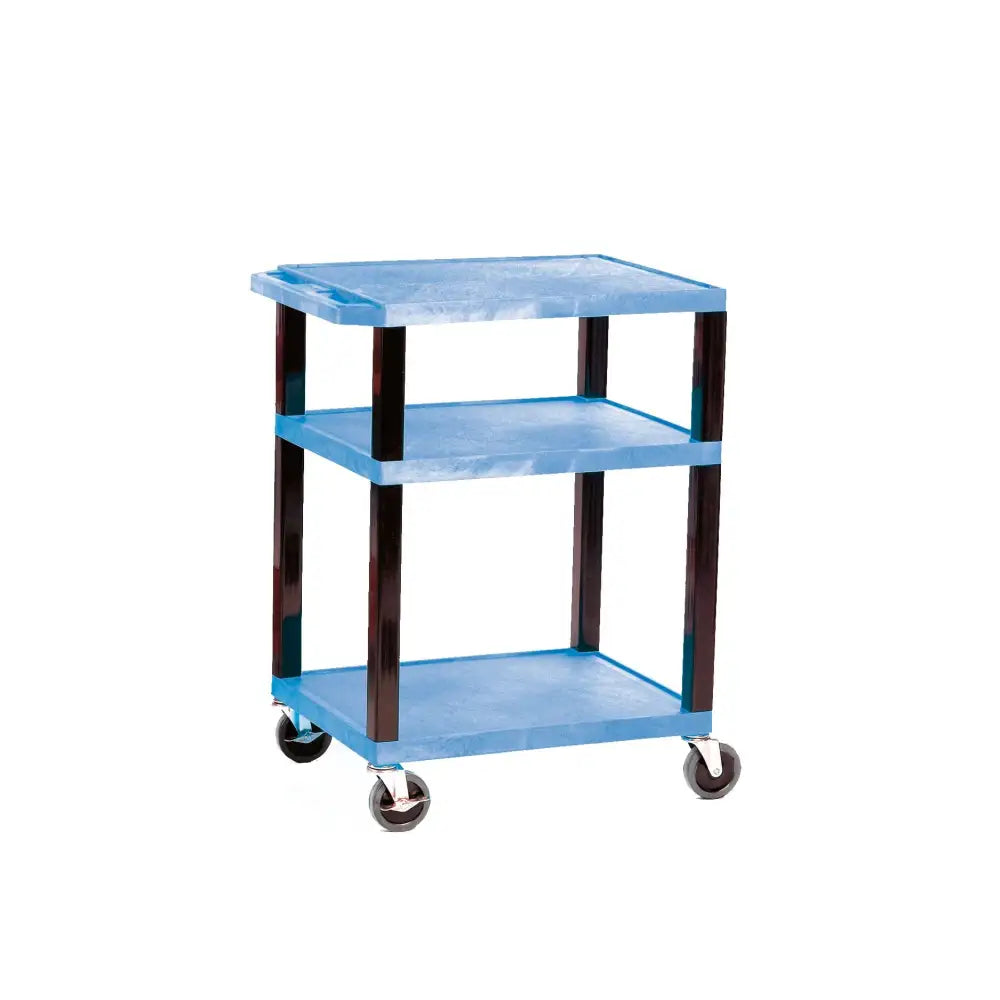 Service trolleys with coloured shelves