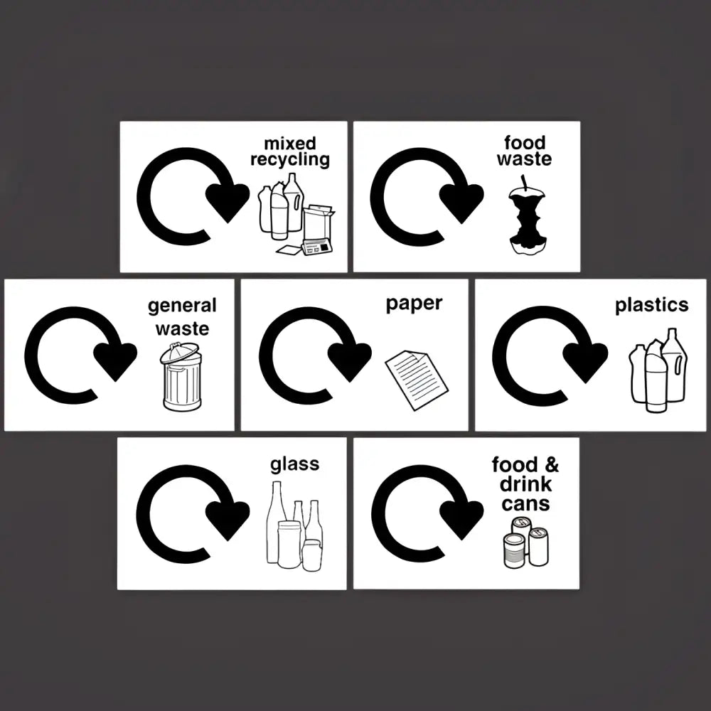 Set of 3 65l plastic recycling bins