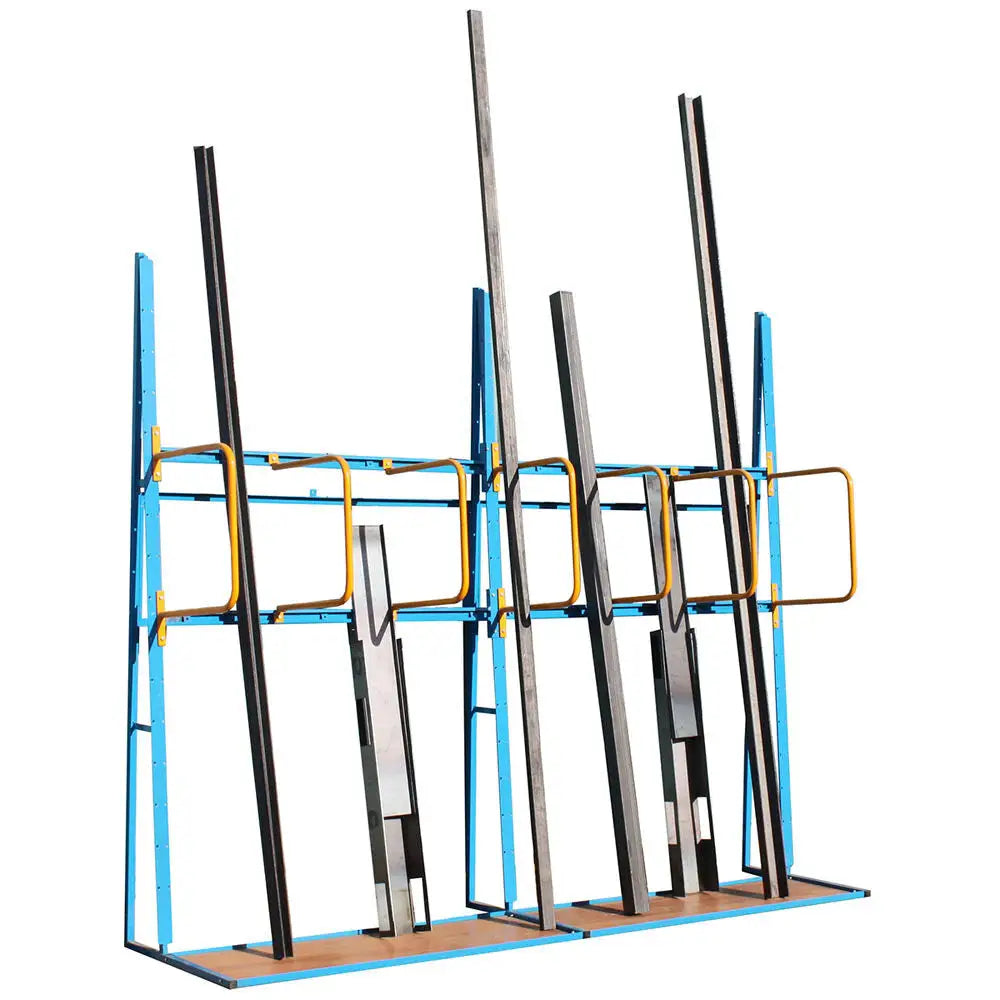 Vertical storage rack with hoops