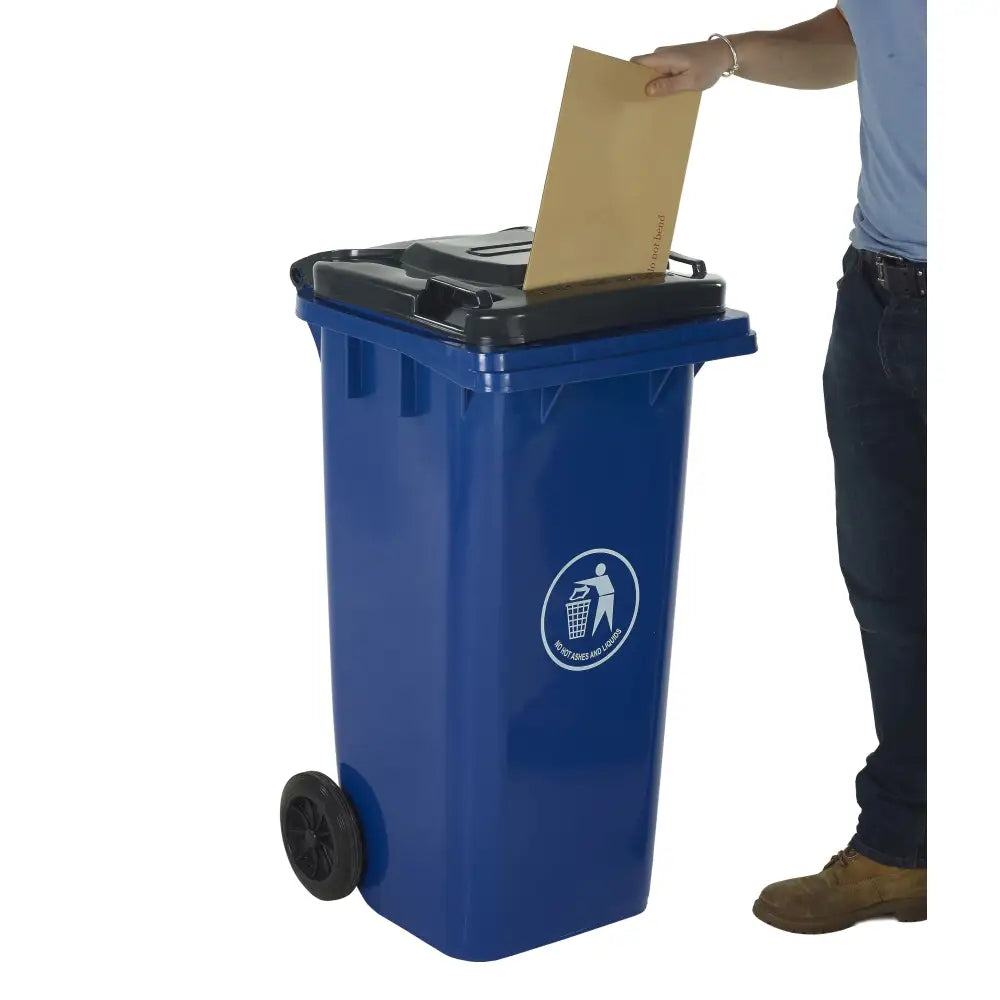 Wheeled bins with letter slot lid