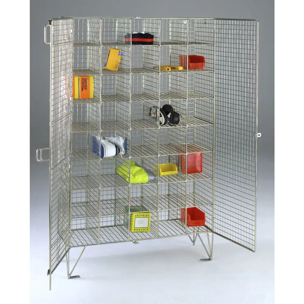 Wire mesh compartment lockers with doors